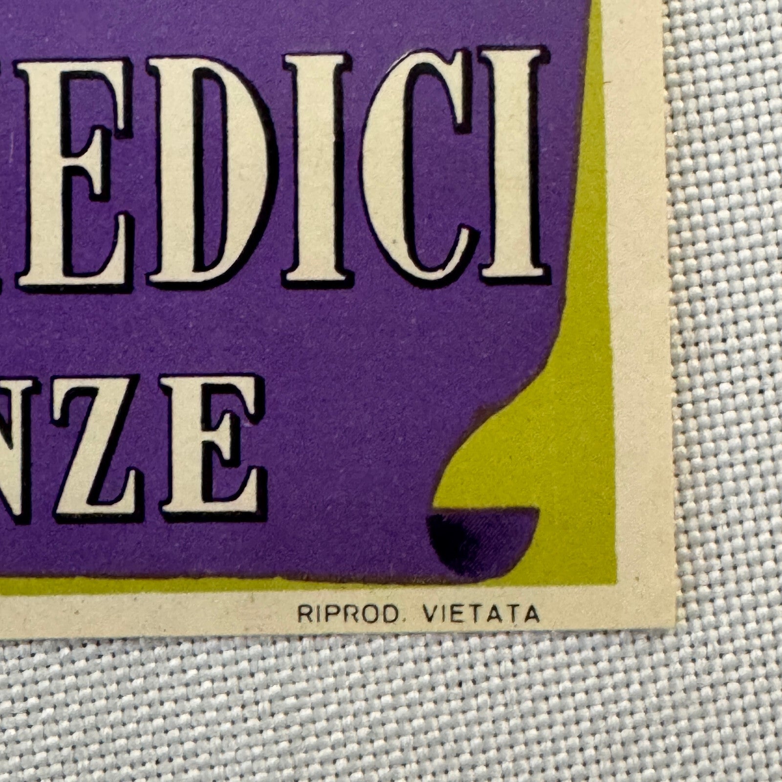 Vintage Hotel Travel Label Hotel Villa Medici Firenze Florence Italy Italian