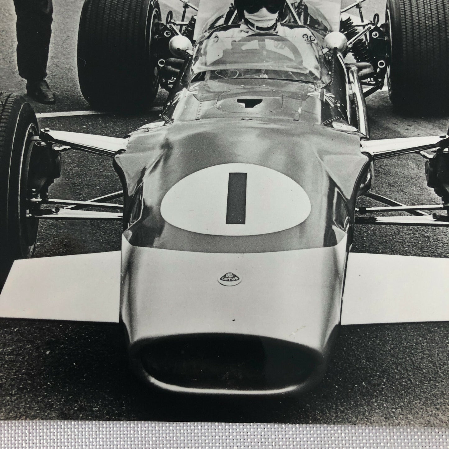 Vintage 1968 Graham Hill Lotus 49 Car Racing Photo Photograph 