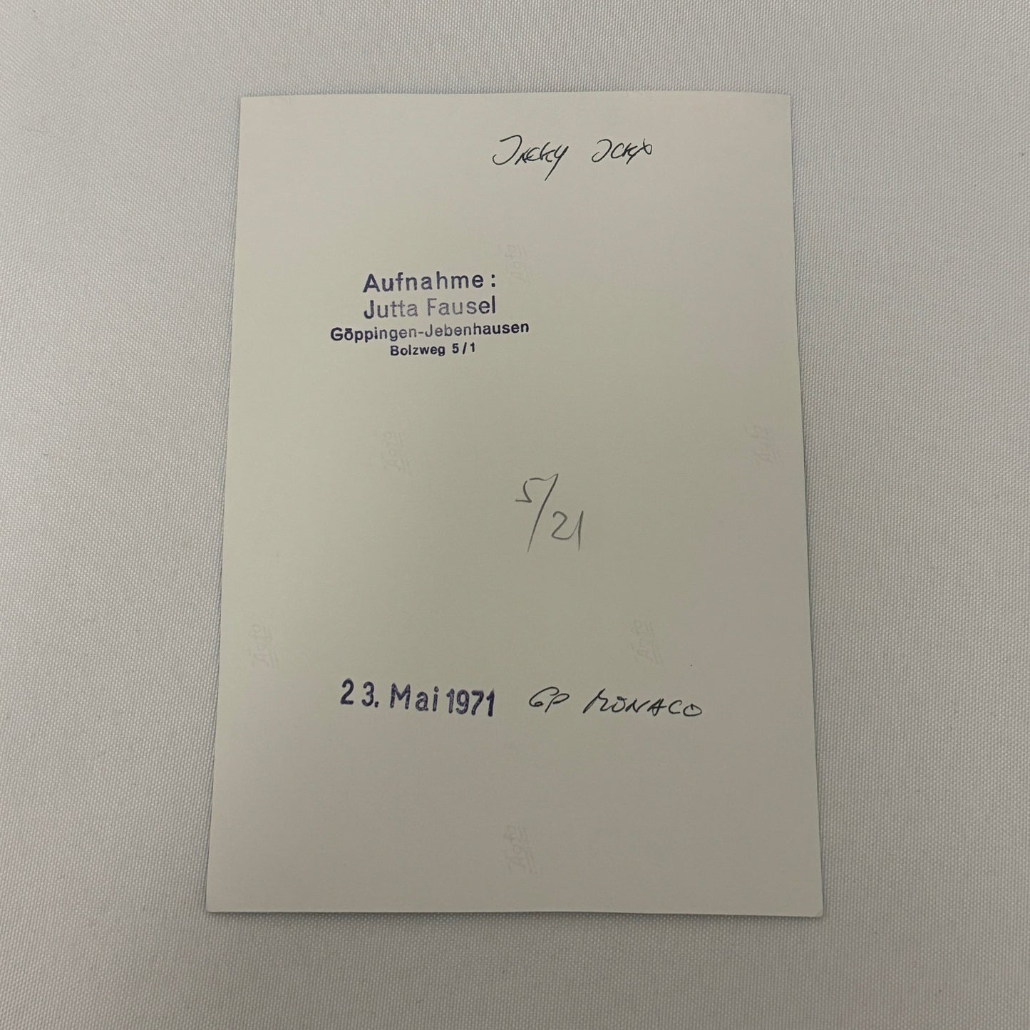 Vintage Racing Photo 1971 Monaco Grand Prix Race Jacky Ickx Motorsport