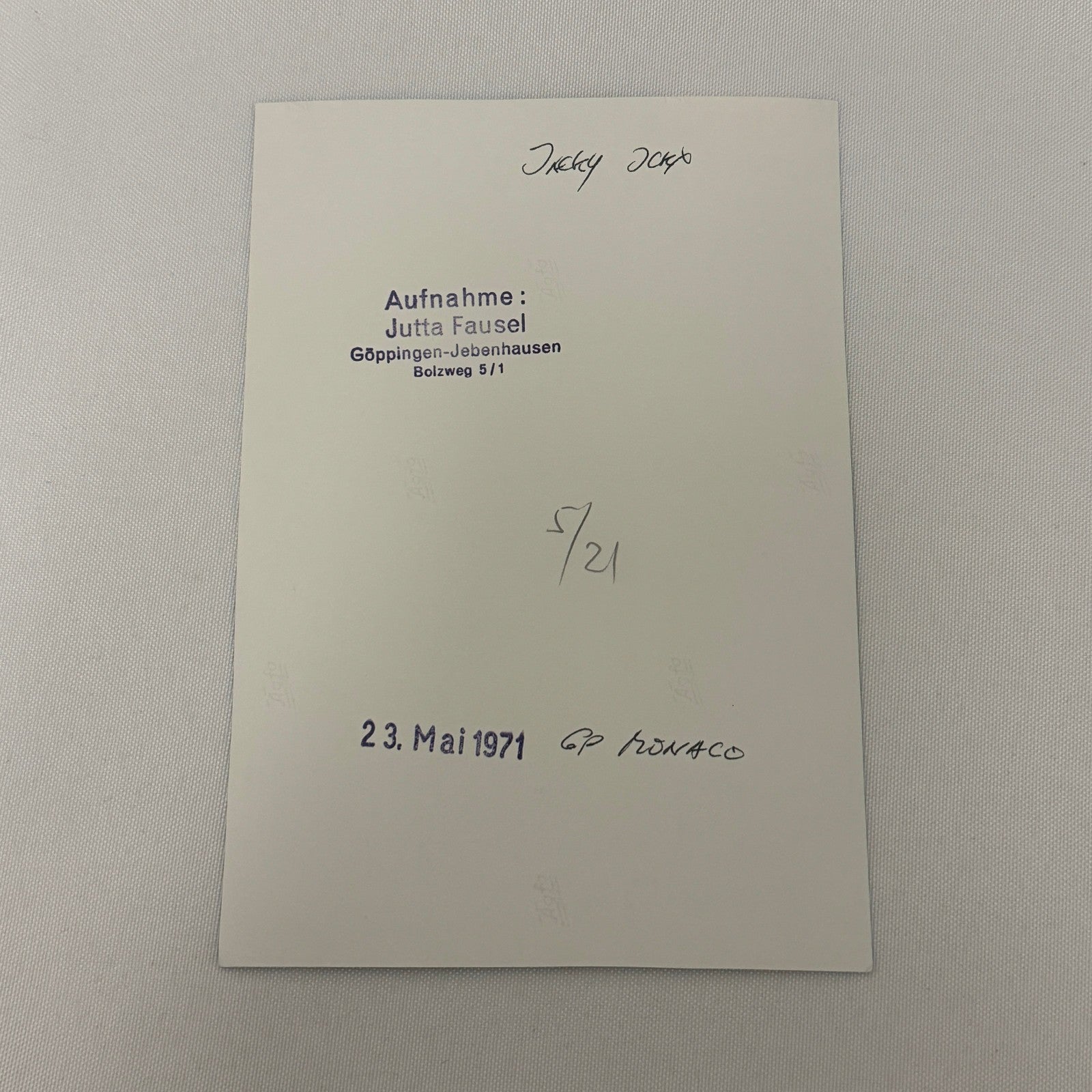 Vintage Racing Photo 1971 Monaco Grand Prix Race Jacky Ickx Motorsport