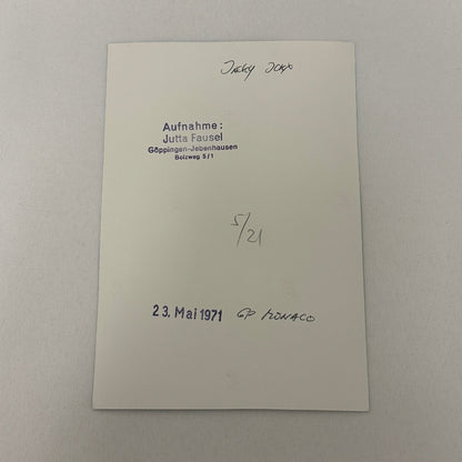 Vintage Racing Photo 1971 Monaco Grand Prix Race Jacky Ickx Motorsport