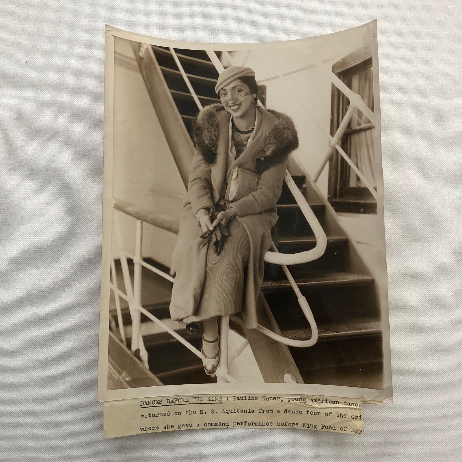 Vintage Press Photo Dancer Pauline Koner Portrait King Fuad of Egypt