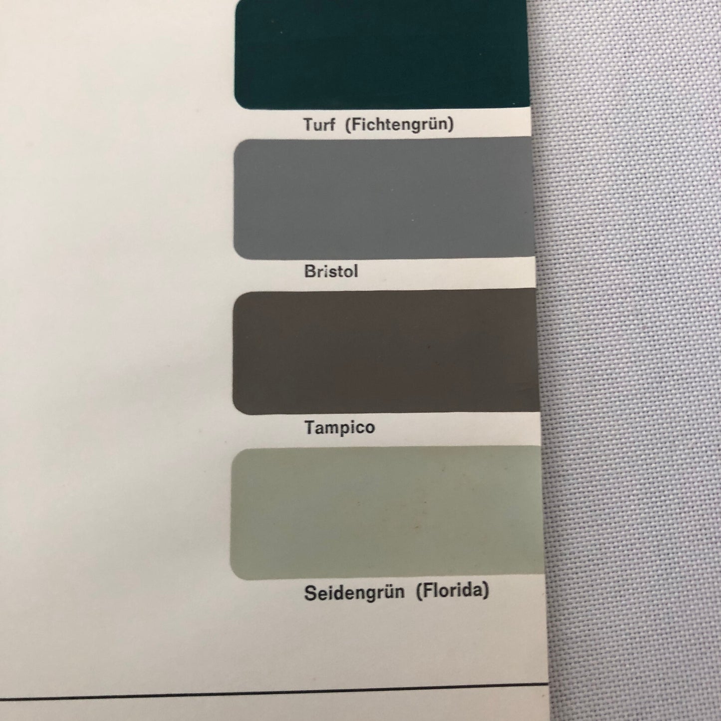 1965 BMW Car Dupont Paint Chip Color Sample Sheet