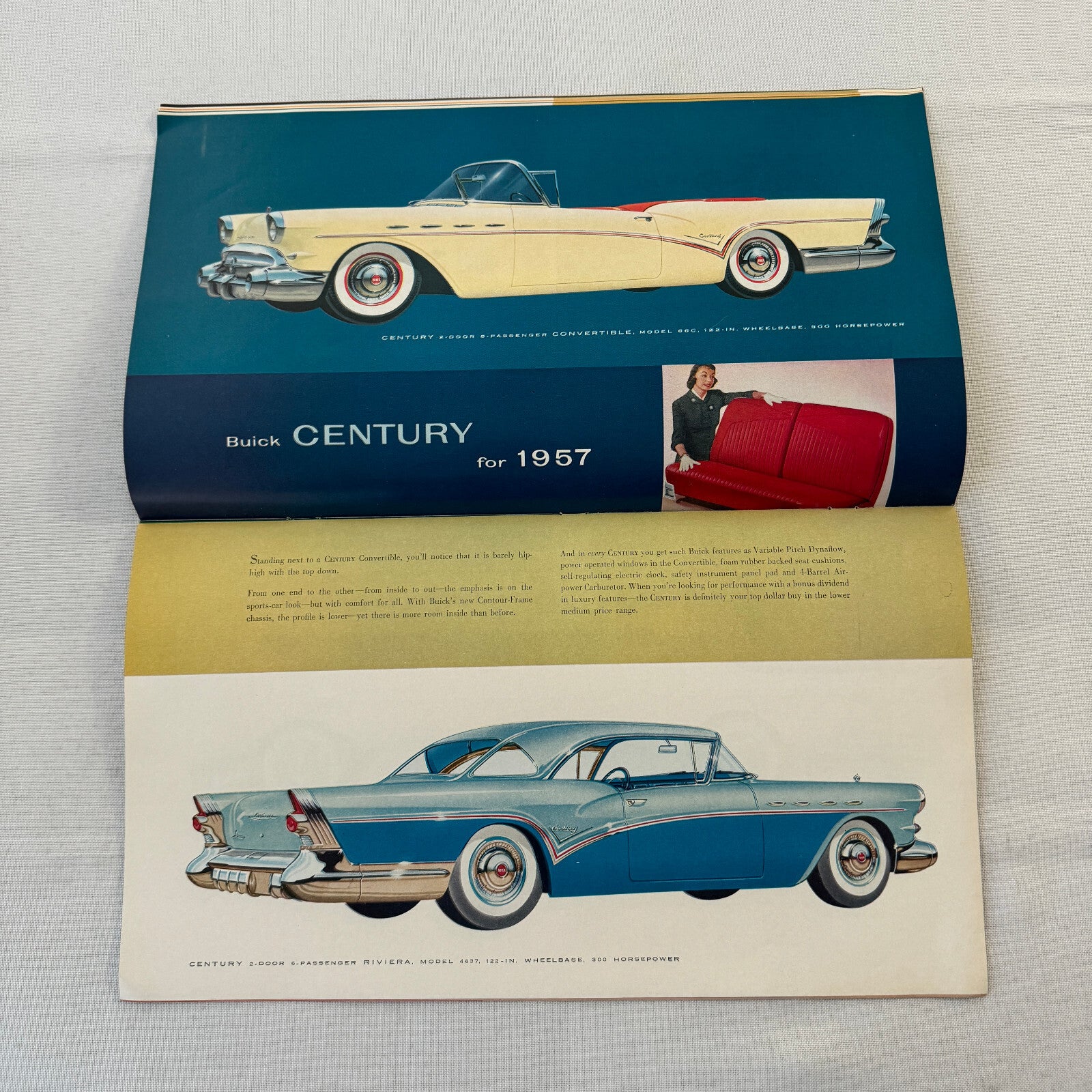1957 Buick Car Sales Brochure Catalog Roadmaster Super Century Caballero Special