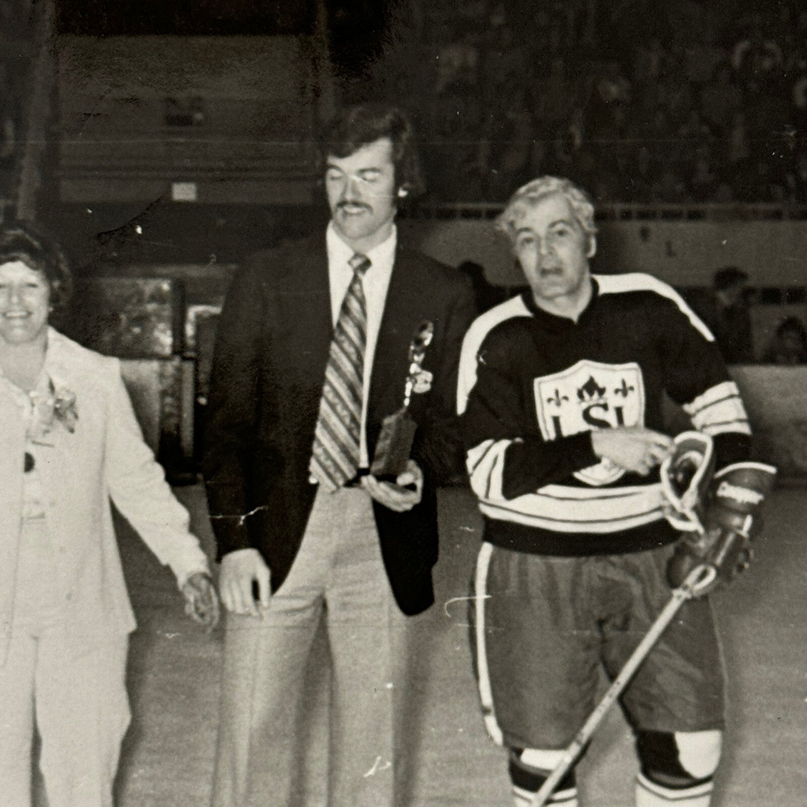 Vintage Hockey Game Photo Photograph Quebec Amateur Players CJMS