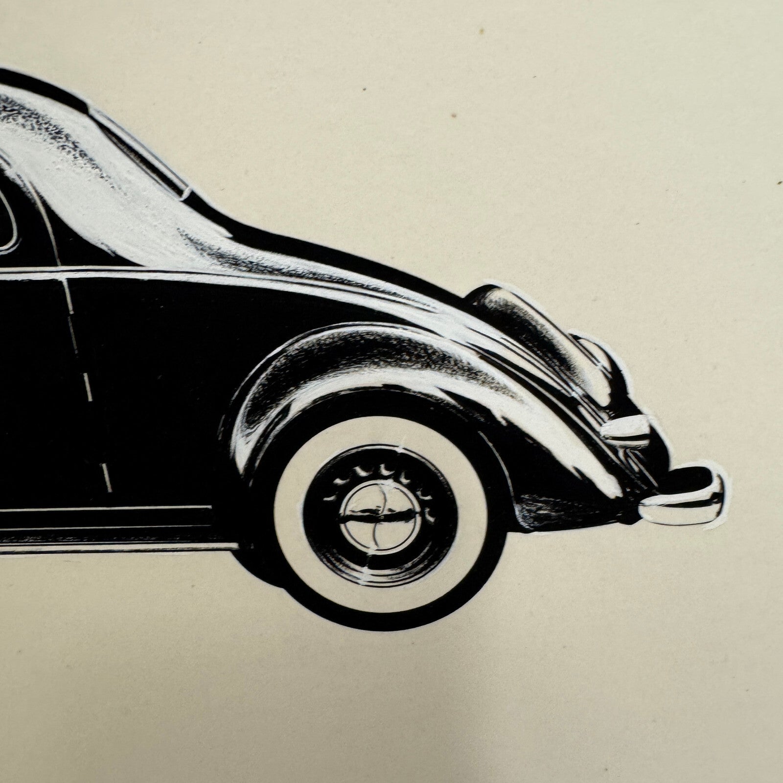 1935 Hupmobile Aerodynamic 8 Coupe Car Illustration Art Drawing Hand Drawn