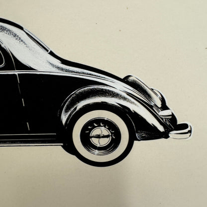 1935 Hupmobile Aerodynamic 8 Coupe Car Illustration Art Drawing Hand Drawn