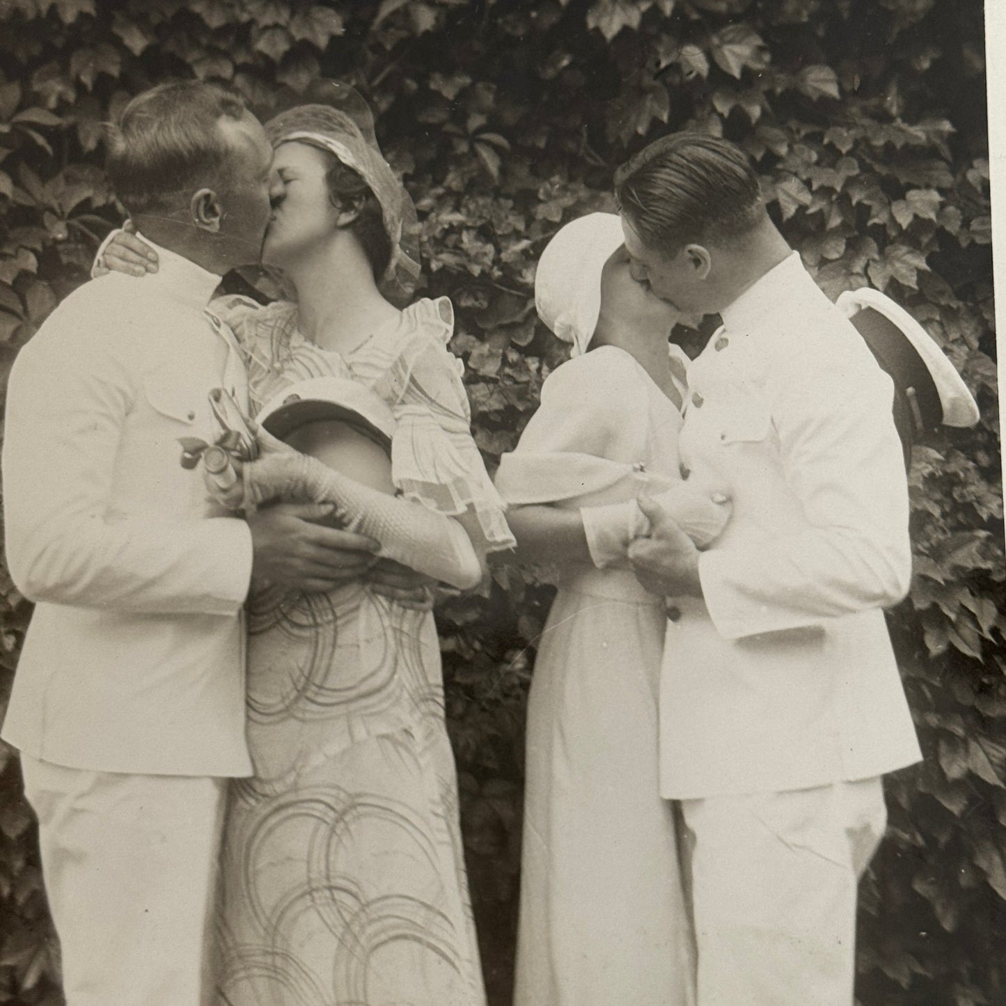 Military Cadets Kiss at Graduation Naval Academy Anapolis Press Photo 1933