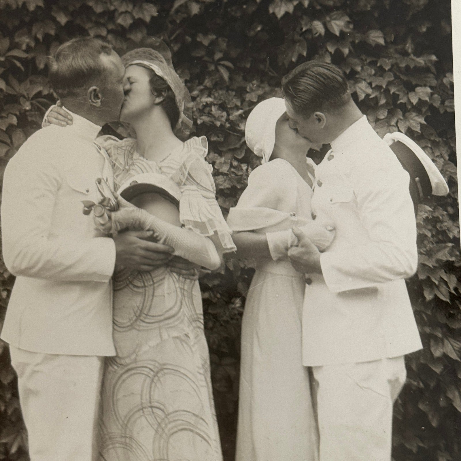 Military Cadets Kiss at Graduation Naval Academy Anapolis Press Photo 1933