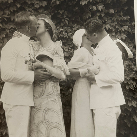Military Cadets Kiss at Graduation Naval Academy Anapolis Press Photo 1933