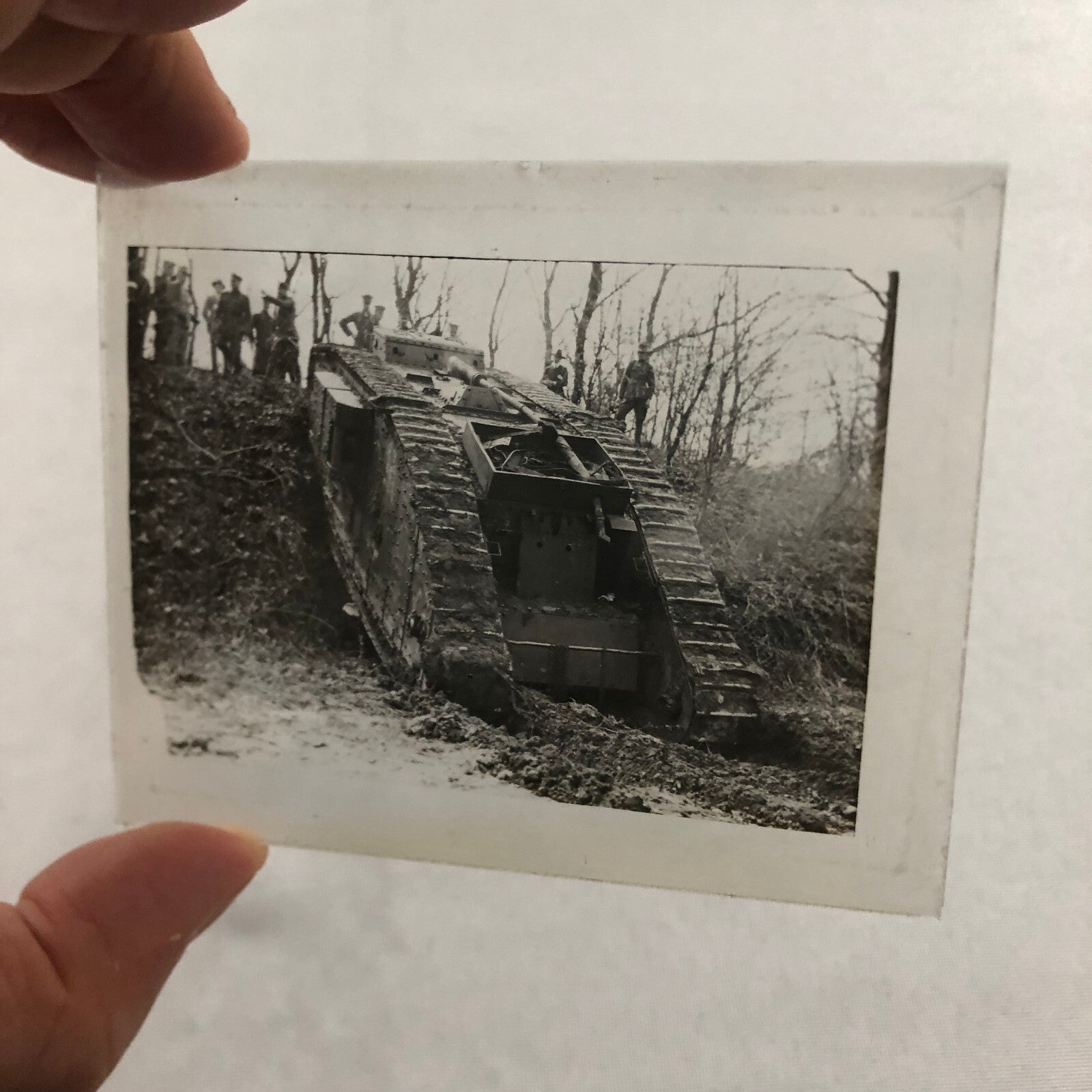 Early Military Tank WW1 World War 1 Glass Plate Lantern Slide