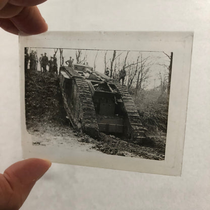 Early Military Tank WW1 World War 1 Glass Plate Lantern Slide