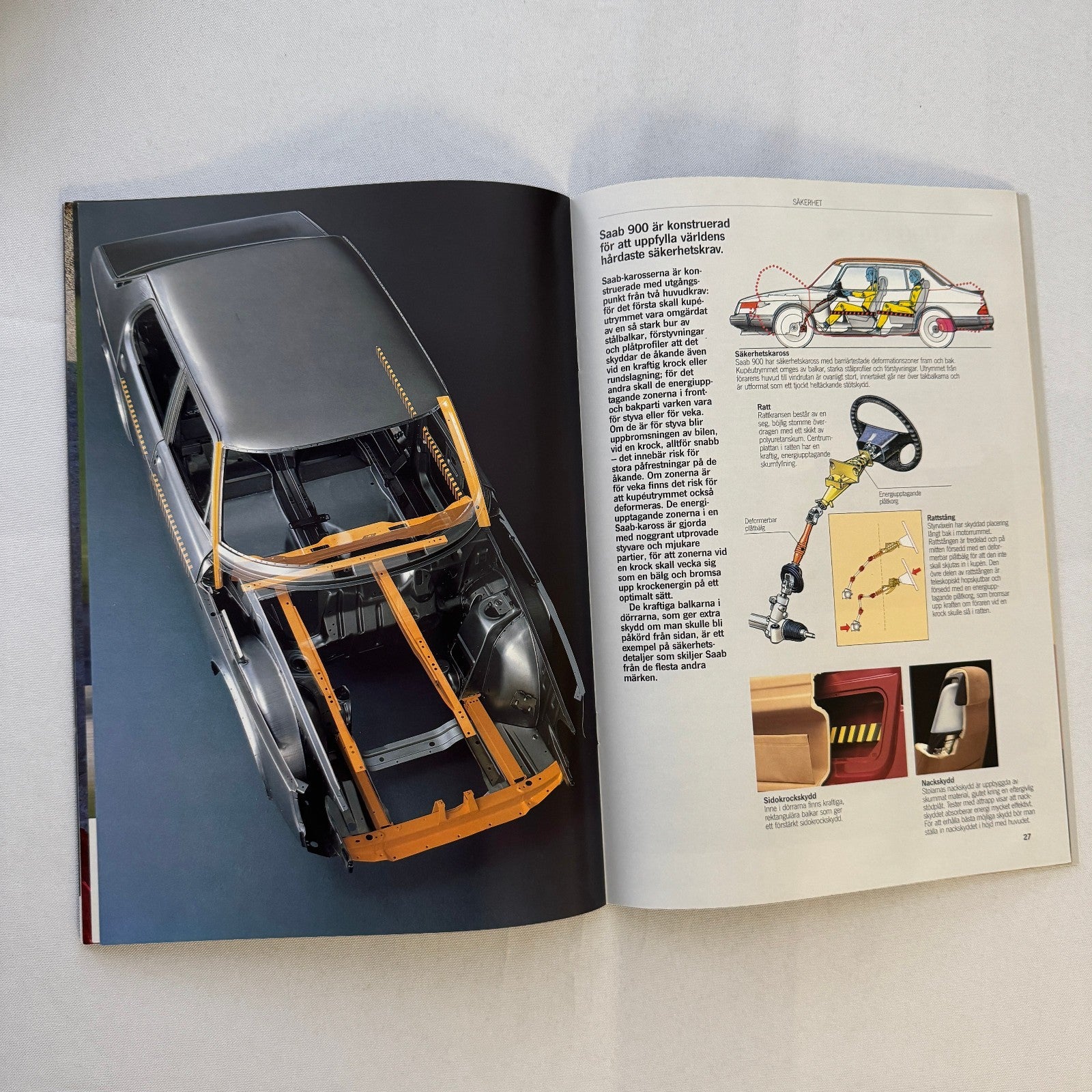 Vintage Saab 900 Car Sales Brochure Catalog 900 Turbo 900i 900C Car SWEDISH Text