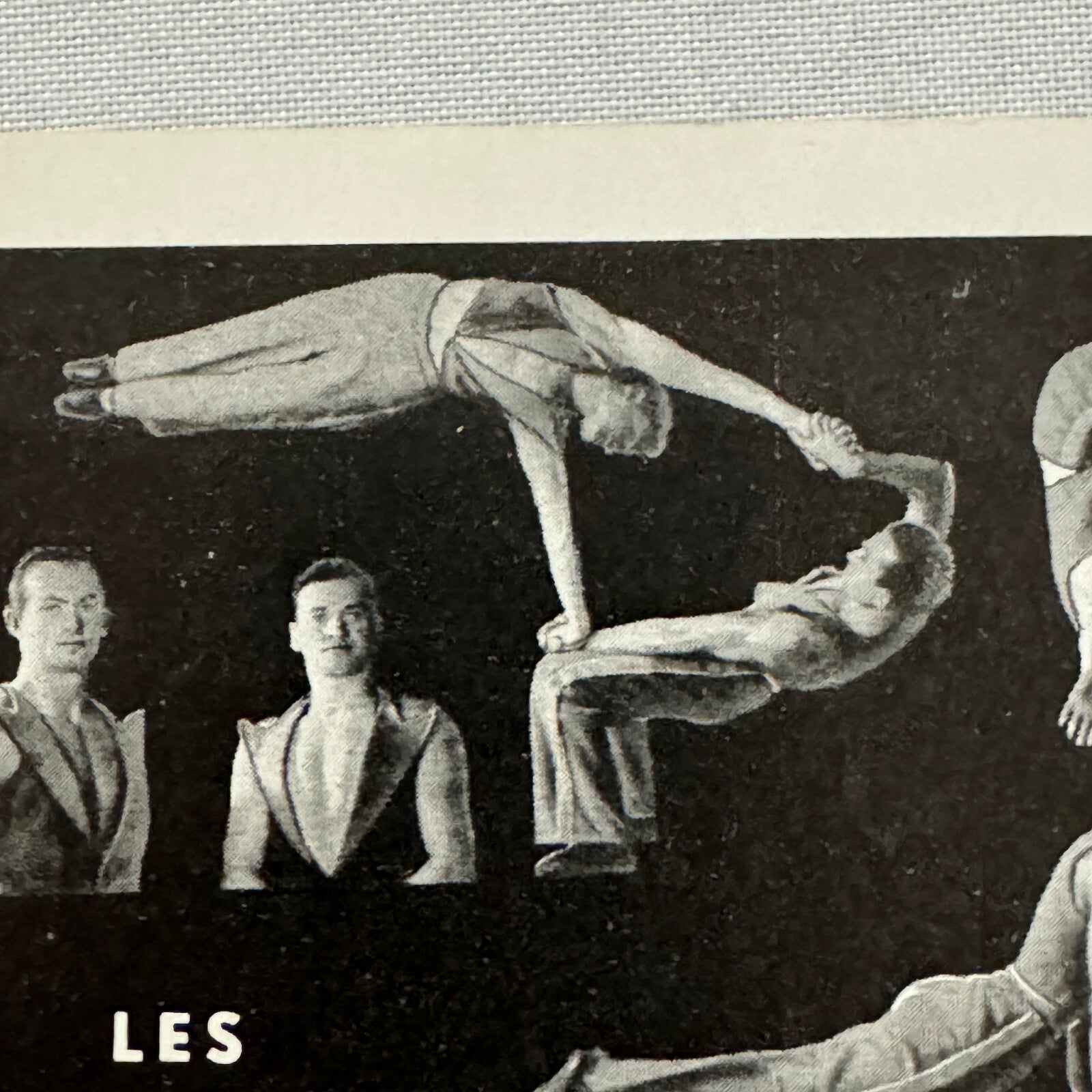 Vintage Circus Acrobat Balancing Act Postcard Post Card Les Gabrillos