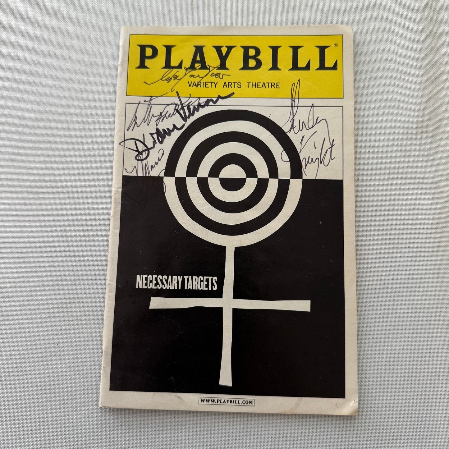 Necessary Targets Cast Signed Theater Playbill Autographed Signature 2002