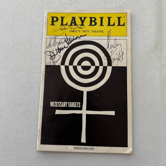 Necessary Targets Cast Signed Theater Playbill Autographed Signature 2002