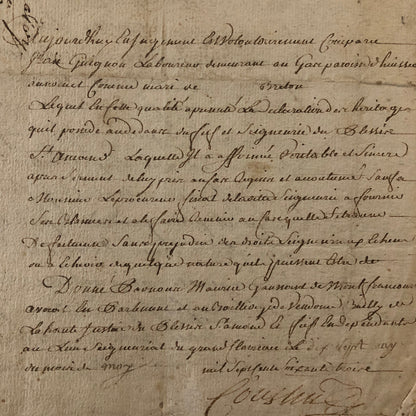 Antique Hand Written French Document Dated 1763 Beautiful Early Letter