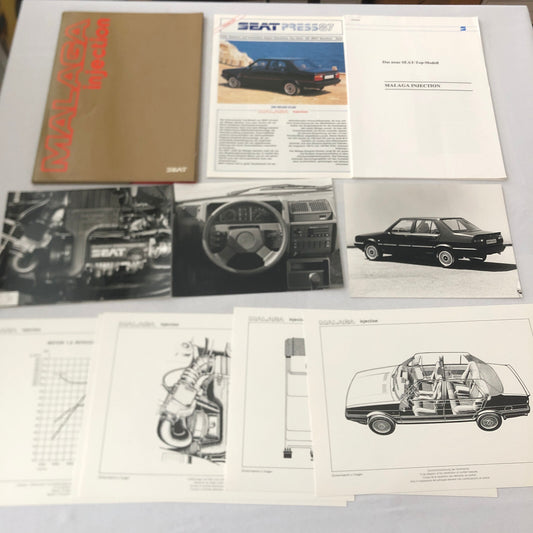 1987 SEAT Malaga Injection Car Press Kit Photos Brochure GERMAN Text