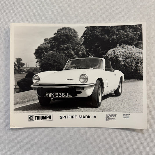 Triumph Spitfire Mark IV Roadster Car Factory Press Photo Photograph