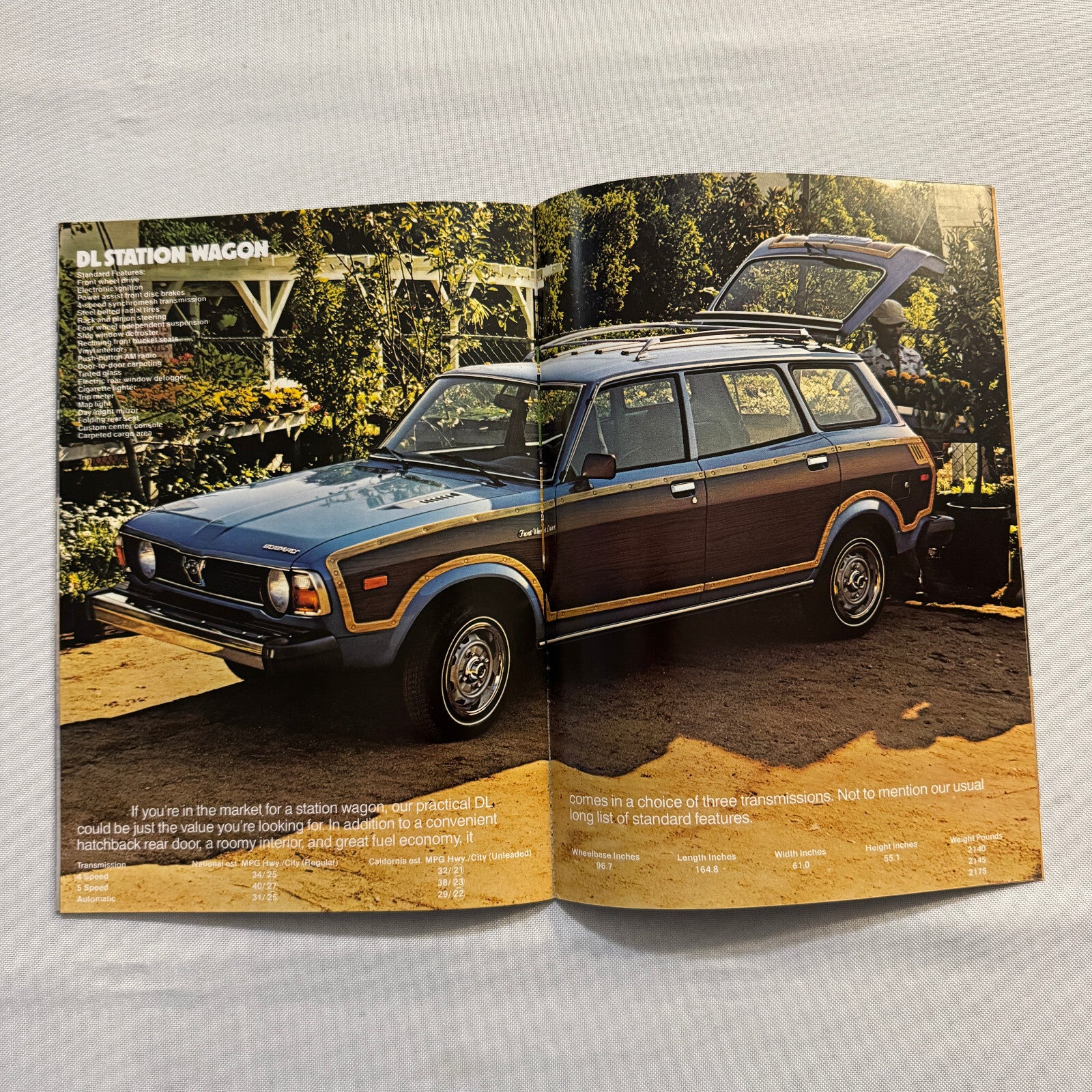 Vintage Subaru Car Sales Brochure Catalog Brat DL GF Coupe Sedan Station Wagon
