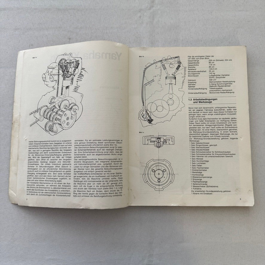 Vintage Yamaha XT550 Motorcycle Bike Repair Manual Book XT 550 GERMAN