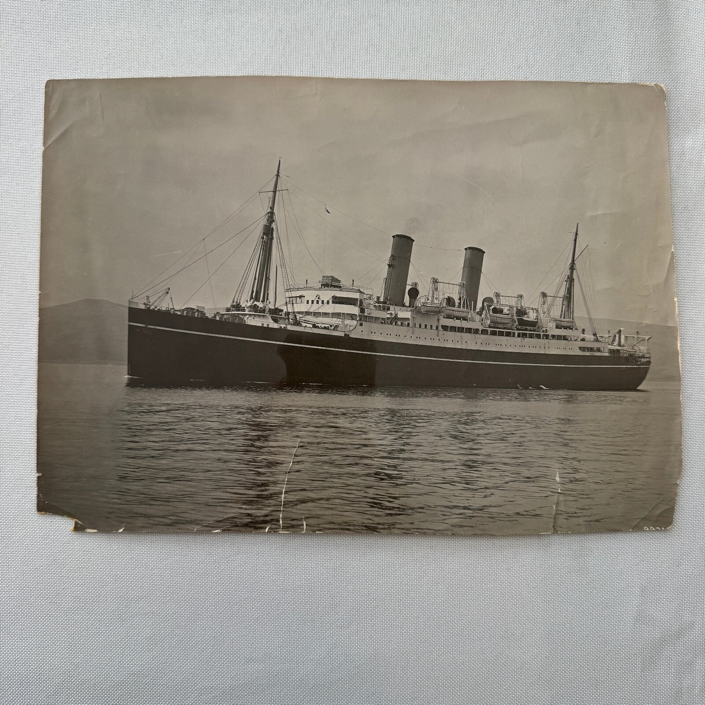 Vintage Ship Boat Photo Photograph Print Unidentified Vessel