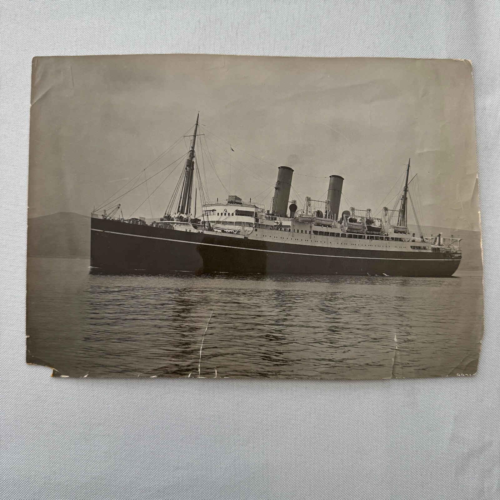 Vintage Ship Boat Photo Photograph Print Unidentified Vessel