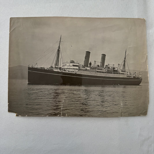 Vintage Ship Boat Photo Photograph Print Unidentified Vessel
