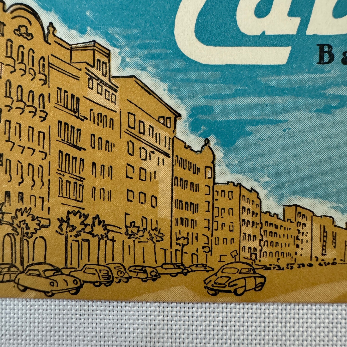 Vintage Hotel Travel Label Hotel Faber Barcelona Spain Espana