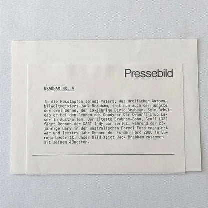 Vintage Racing Photo Photograph Jack Brabham Driver with Car 