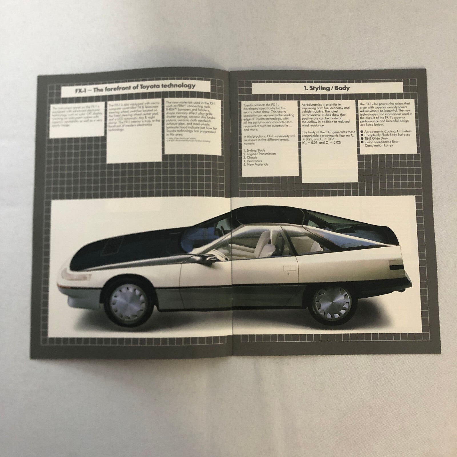 Toyota FX-1 Concept Car Prototype Sales Brochure Catalog Toyota FX1