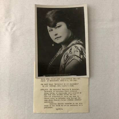 Vintage Press Photo Photograph 1924 Mexico Female Secretary to President Mexican