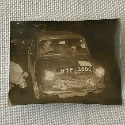 Vintage MINI Racing Car Photo Photograph Print - Rally Rallye Car ? 