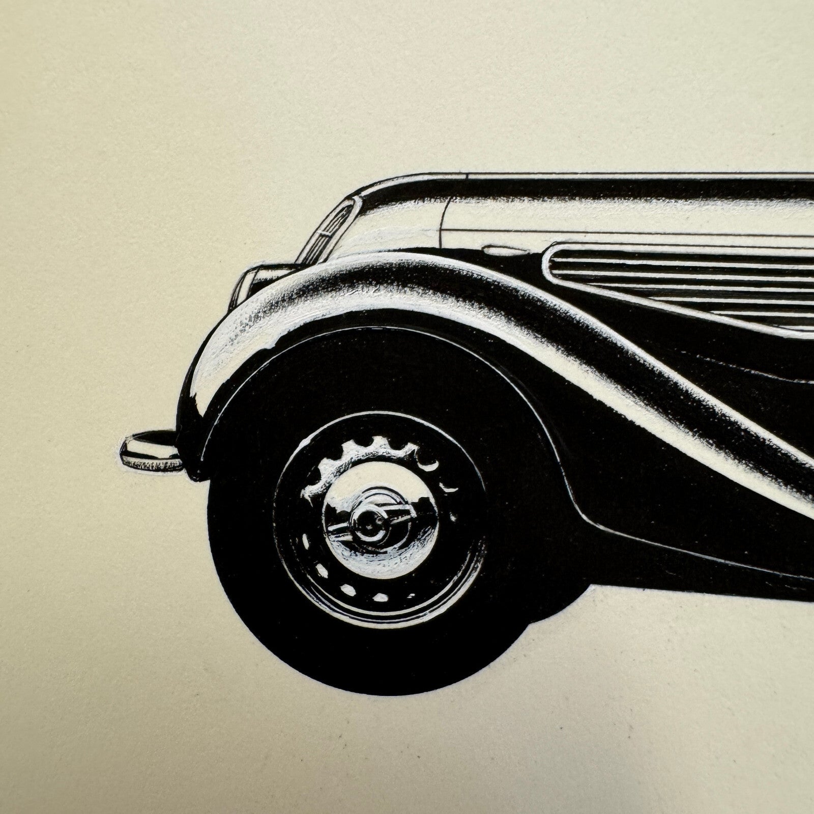 BMW 327 Roadster Car Automobile Illustration Art Drawing Hand Drawn Robert Preis