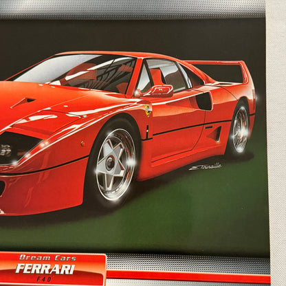 Ferrari F40 Dream Cars Mini Poster Card Brochure European