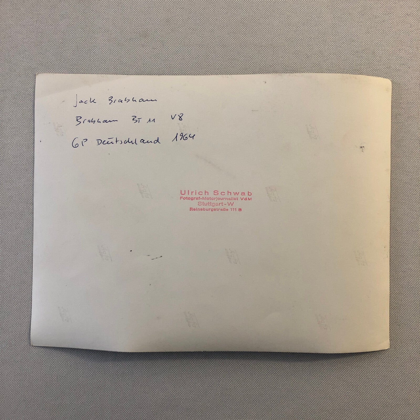 Vintage Racing Photo Photograph Jack Brabham 1964 German Grand Prix