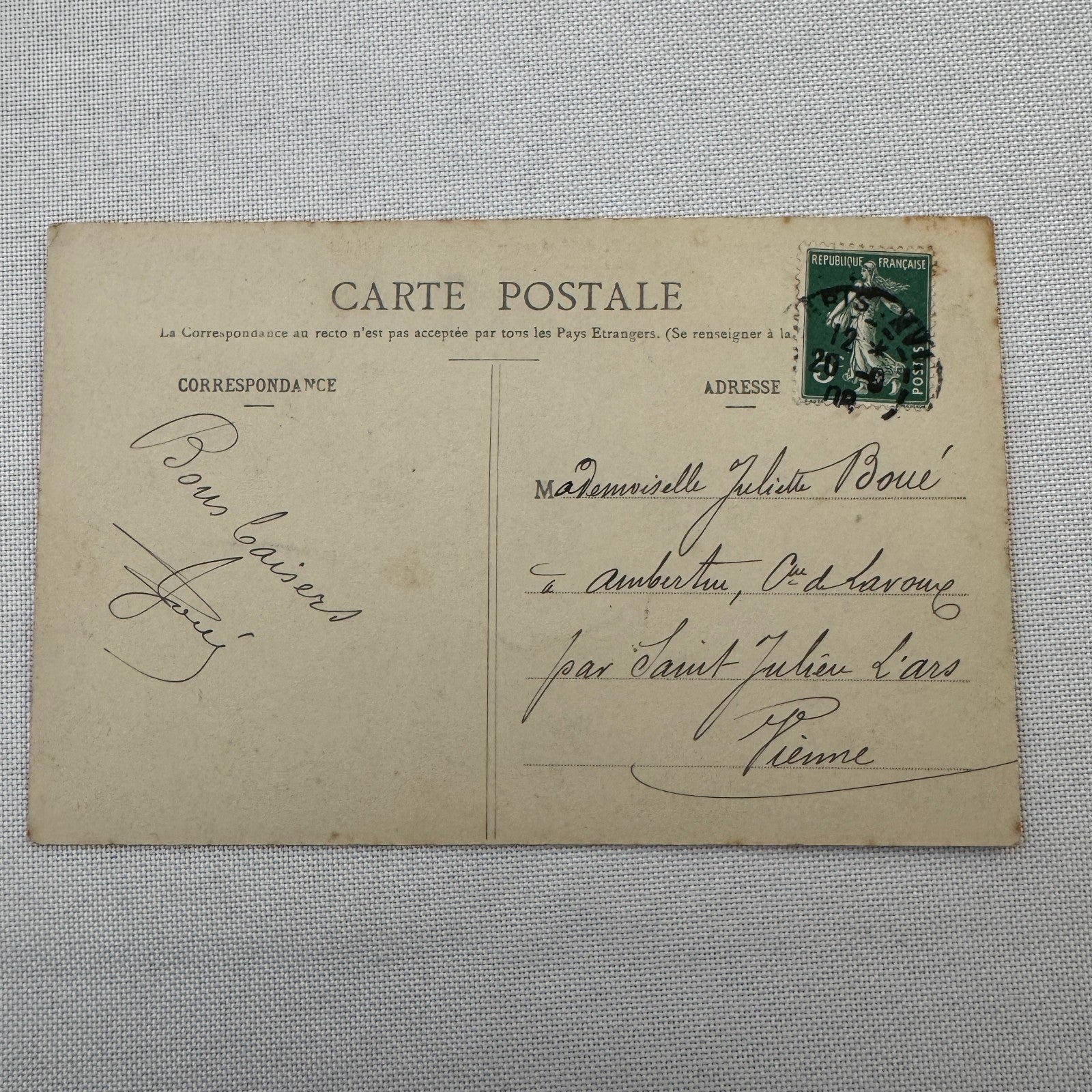 Vintage Zeppelin Airship Dirigible Postcard Post Card French Patrie 1908 Posted