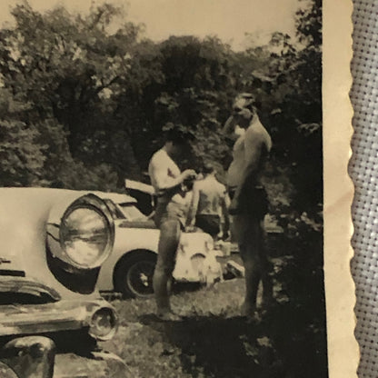 Vintage Photo Photograph Print Man with Car 1957 Ontario Canada Plate AL22SM2