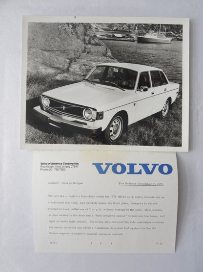 1974 Volvo Press Kit Brochure w/ Photos 164E 145 Station Wagon 144 142