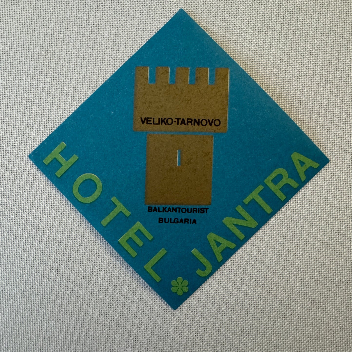 Vintage Hotel Travel Luggage Label Hotel Jantra Bulgaria