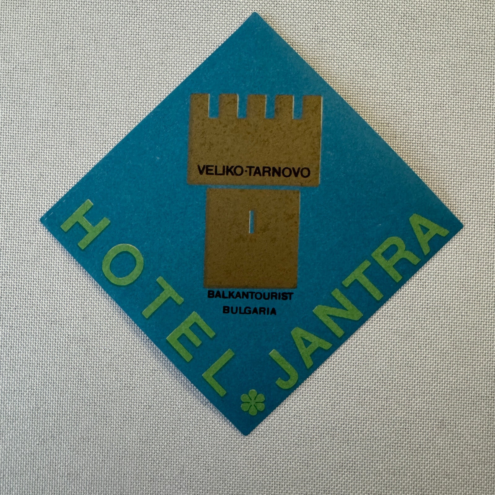 Vintage Hotel Travel Luggage Label Hotel Jantra Bulgaria