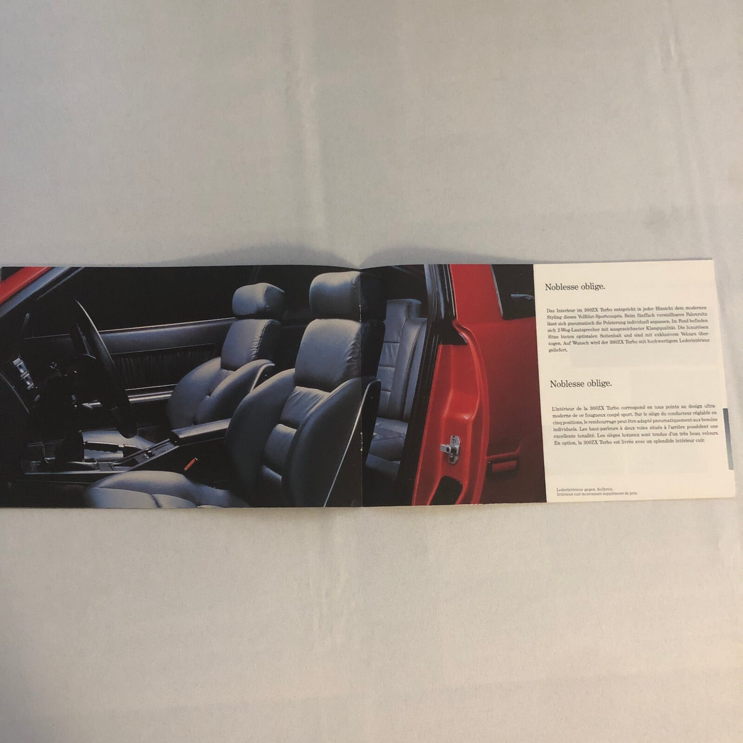 Vintage Nissan 300ZX Turbo Car Sales Brochure Catalog 300 ZX GERMAN FRENCH Text