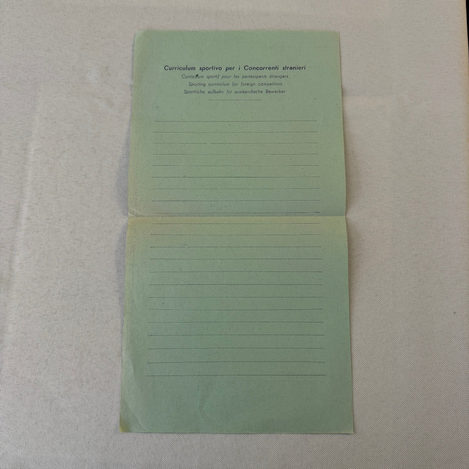 1961 Targa Florio Racing Race Application Form Document Vintage