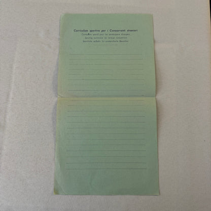 1961 Targa Florio Racing Race Application Form Document Vintage