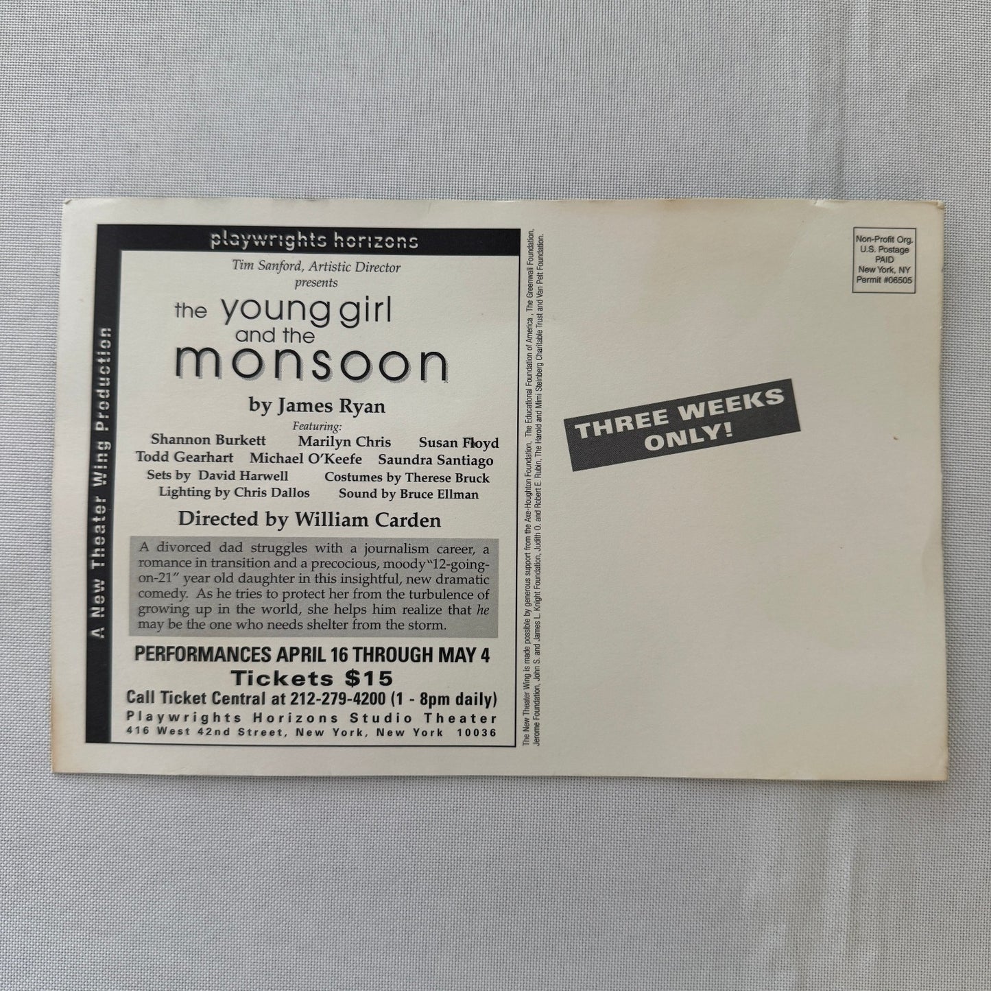 The Young Girl and the Monsoon Cast Signed Program Playbill 5x Signatures
