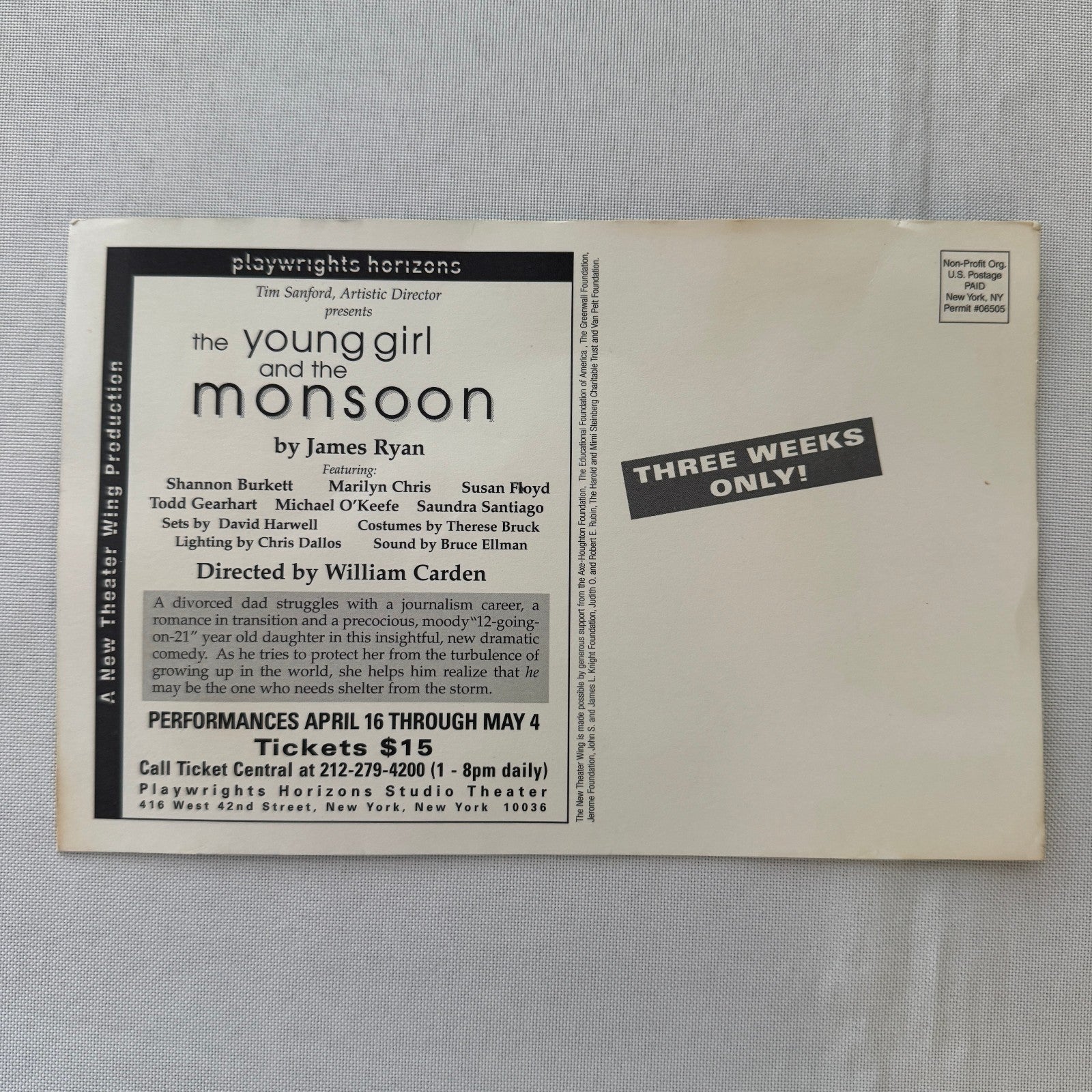 The Young Girl and the Monsoon Cast Signed Program Playbill 5x Signatures
