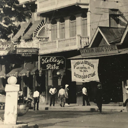 Vintage Street Scene Snapshot Photo Photograph Cars Automobiles People Buildings