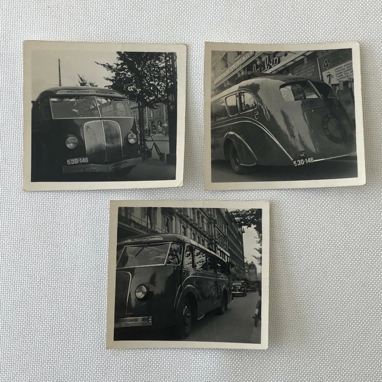 Vintage Streamline Bus Photo Photograph Lot of 3 - Small Images - Denmark ? 