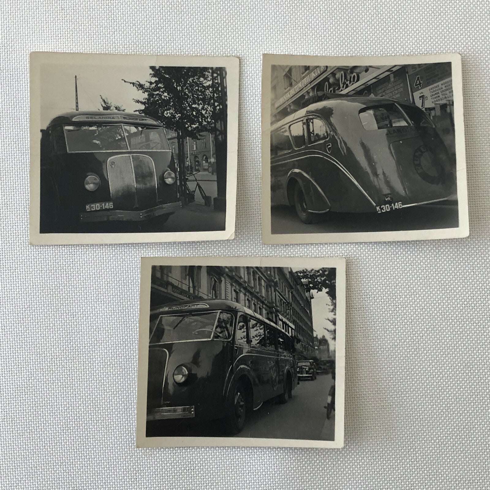 Vintage Streamline Bus Photo Photograph Lot of 3 - Small Images - Denmark ? 