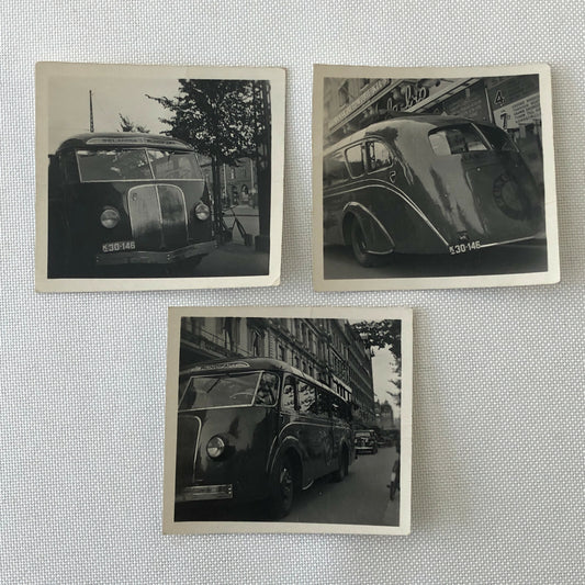 Vintage Streamline Bus Photo Photograph Lot of 3 - Small Images - Denmark ? 